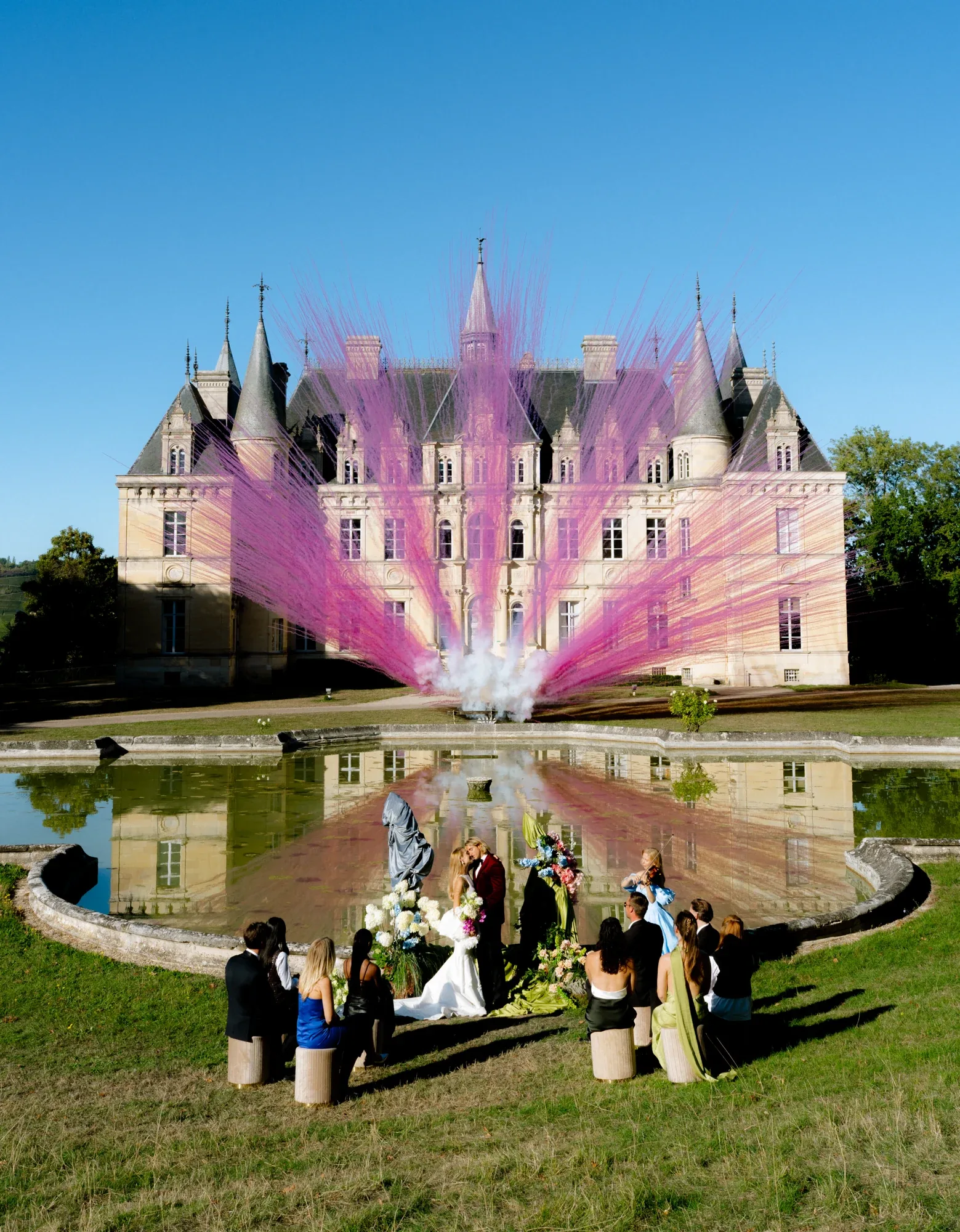 Feu d’artifice au Château de Boursault, photographie du shooting éditorial